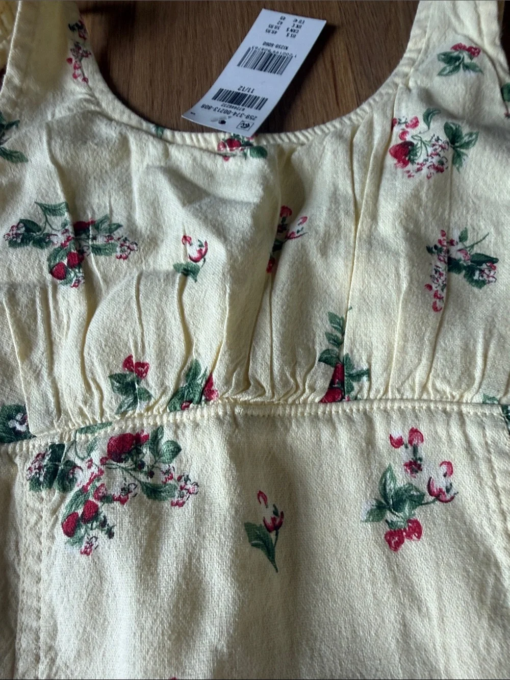 NWT abercrombie kids Cream Floral Sundress with Pink & Green Accents